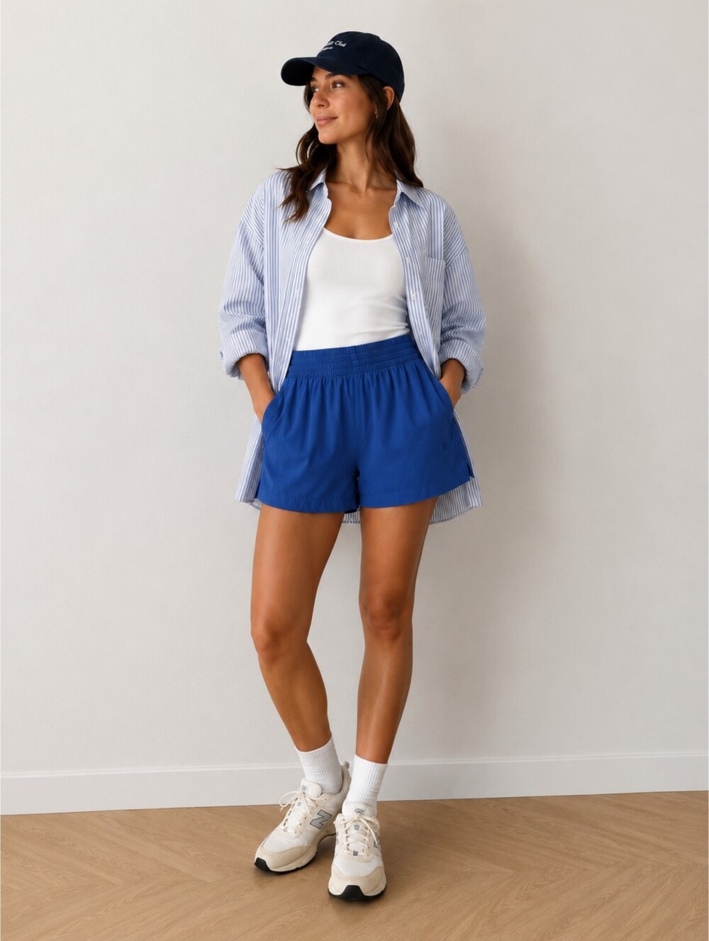 Everlane Organic Cotton Blue Pull On Lounge Shorts Relaxed Fit Size Large